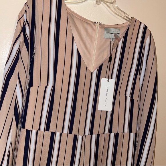 Lavish Alice 70's Stripe Cape Jumpsuit - Picture 9 of 13